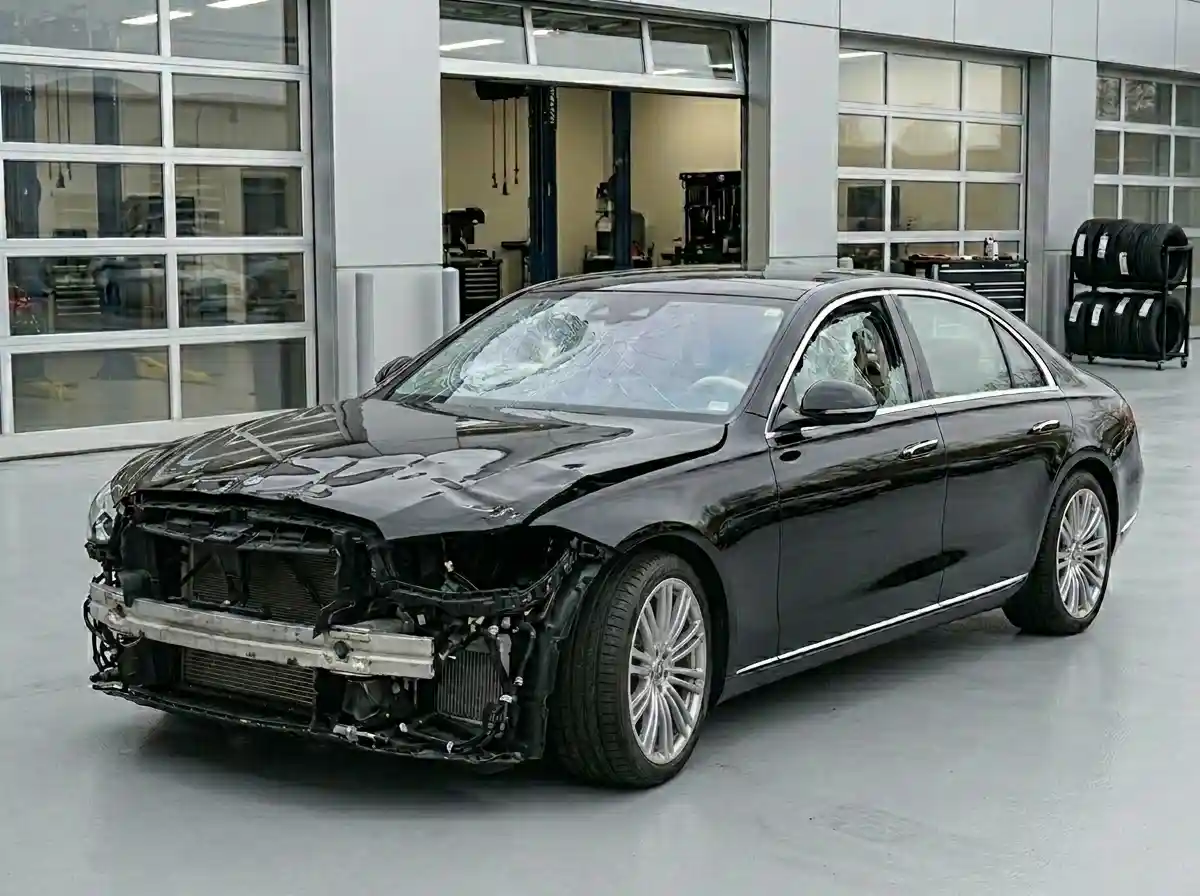 2021 Mercedes-Benz S560 with front-end damage